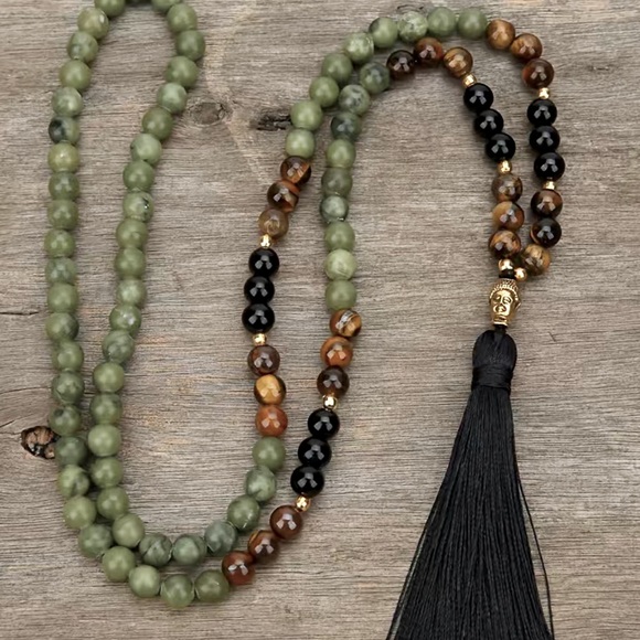 Jade and tigers eye meditation mala - Picture 8 of 8